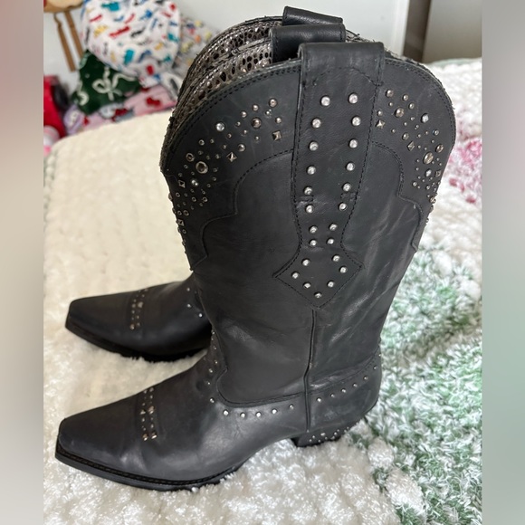 Ariat Black Studded Heeled Boots - Picture 3 of 6